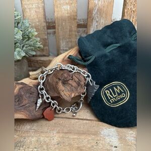 Robert Lee Morris RLM studio Sterling Silver Multi Stone Charm Bracelet NEW!